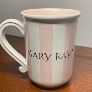Mary Kay Pink and White Striped Mug